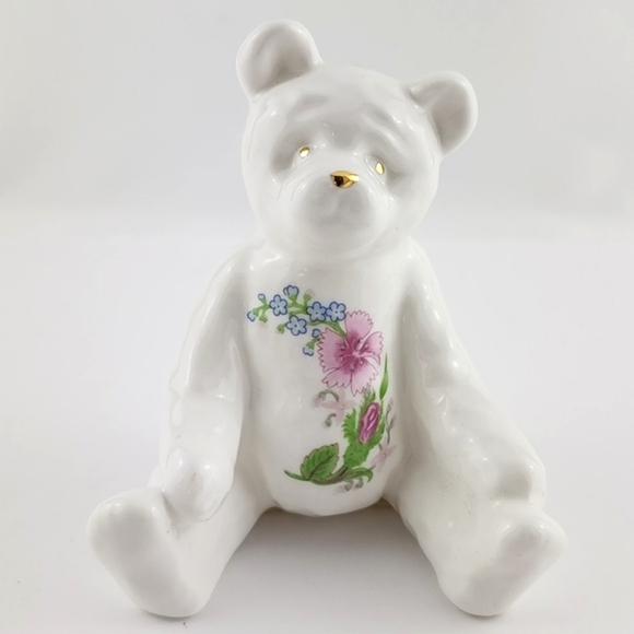 Aynsley Wild Tudor Teddy Bear Figurine English Fine Bone China Original With Box - Picture 1 of 14